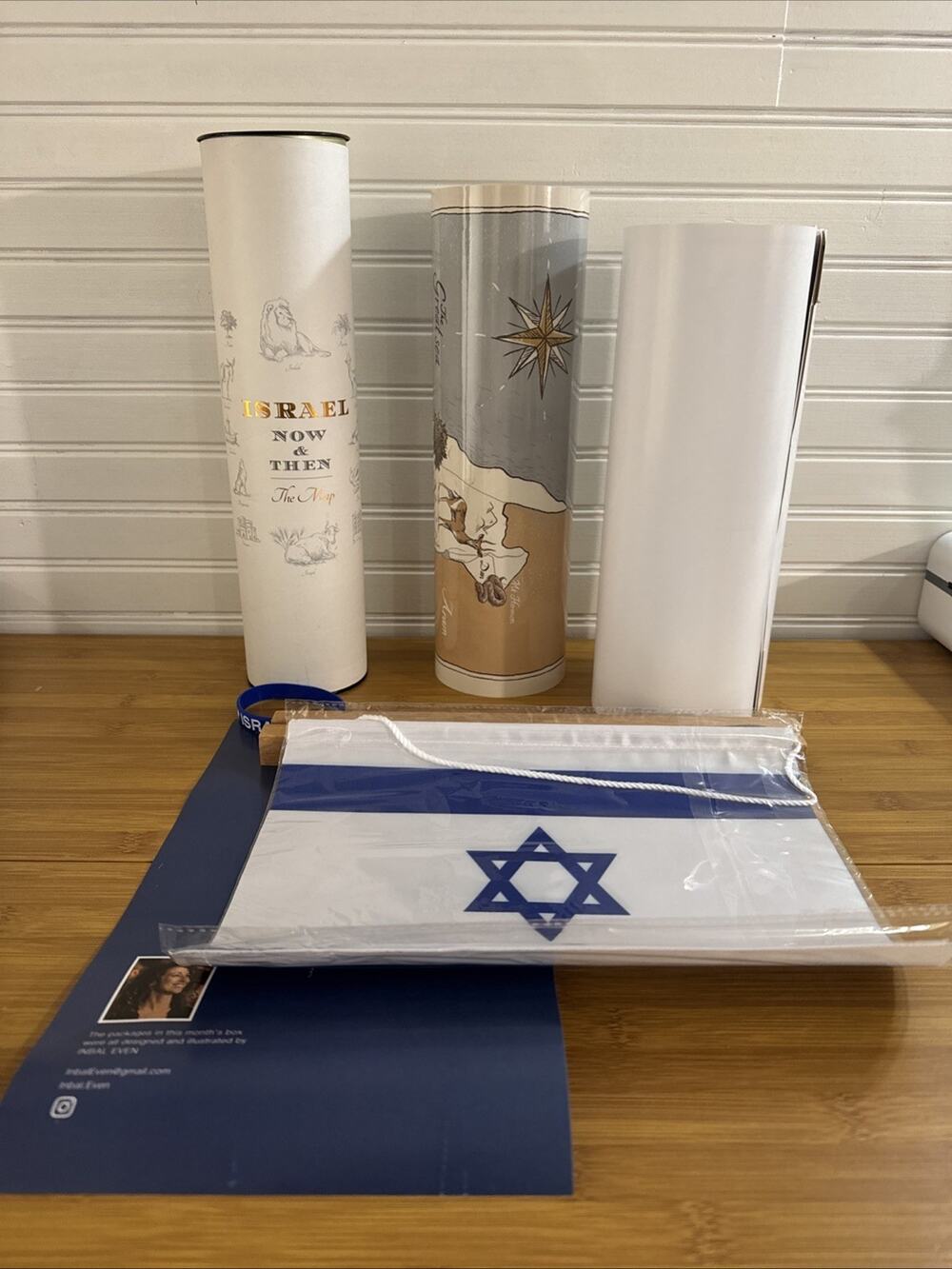 Israel Now & Then Kit: 8 Maps, Hanging Rods, Flag & Booklet, Lev Haolam